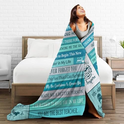 Best Teacher Gifts: Throw Blanket - 60''x50'' for Women & Men - Teacher