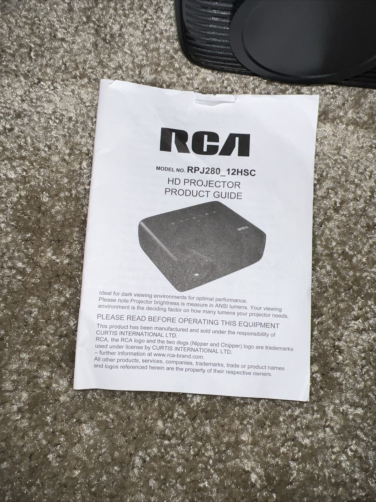 RCA HOME THEATER PROJECTOR 1080p (PRJ280)
