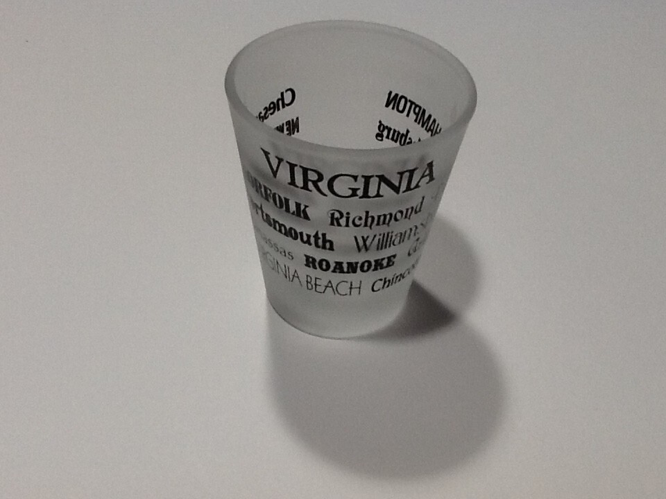 Virginia Famous Cities Frosted Shot Glass