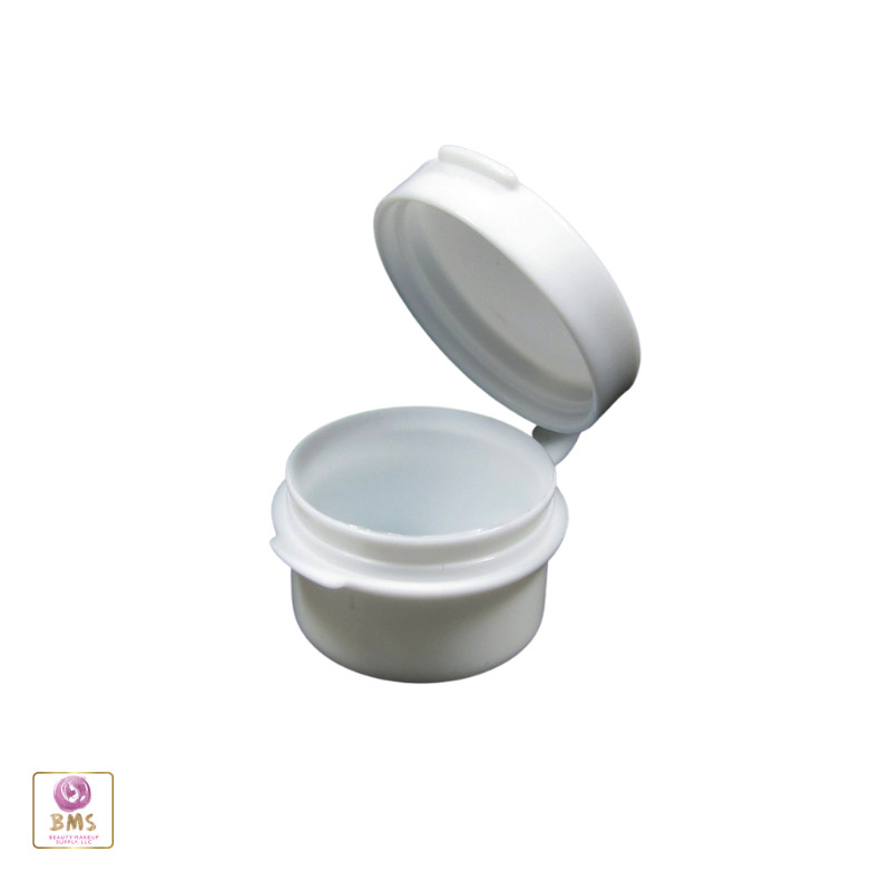 Cosmetic Hinge Jars Empty Plastic Beauty Sample Container 3 Ml White (50) 5004