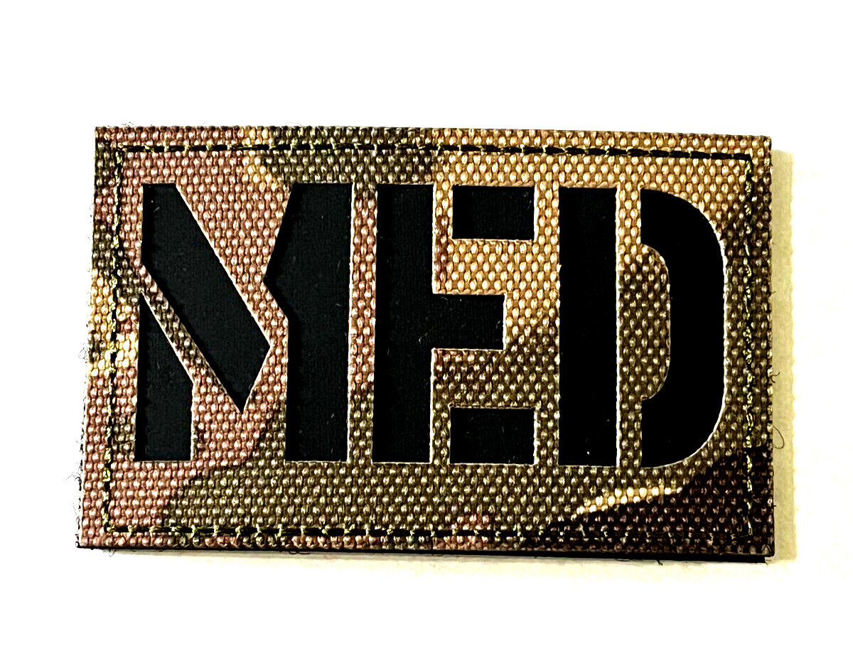 IR REFLECTIVE MED (MEDIC) INSIGNIA PATCH, HOOK & LOOP  (EMS1) US ARMY / USAF