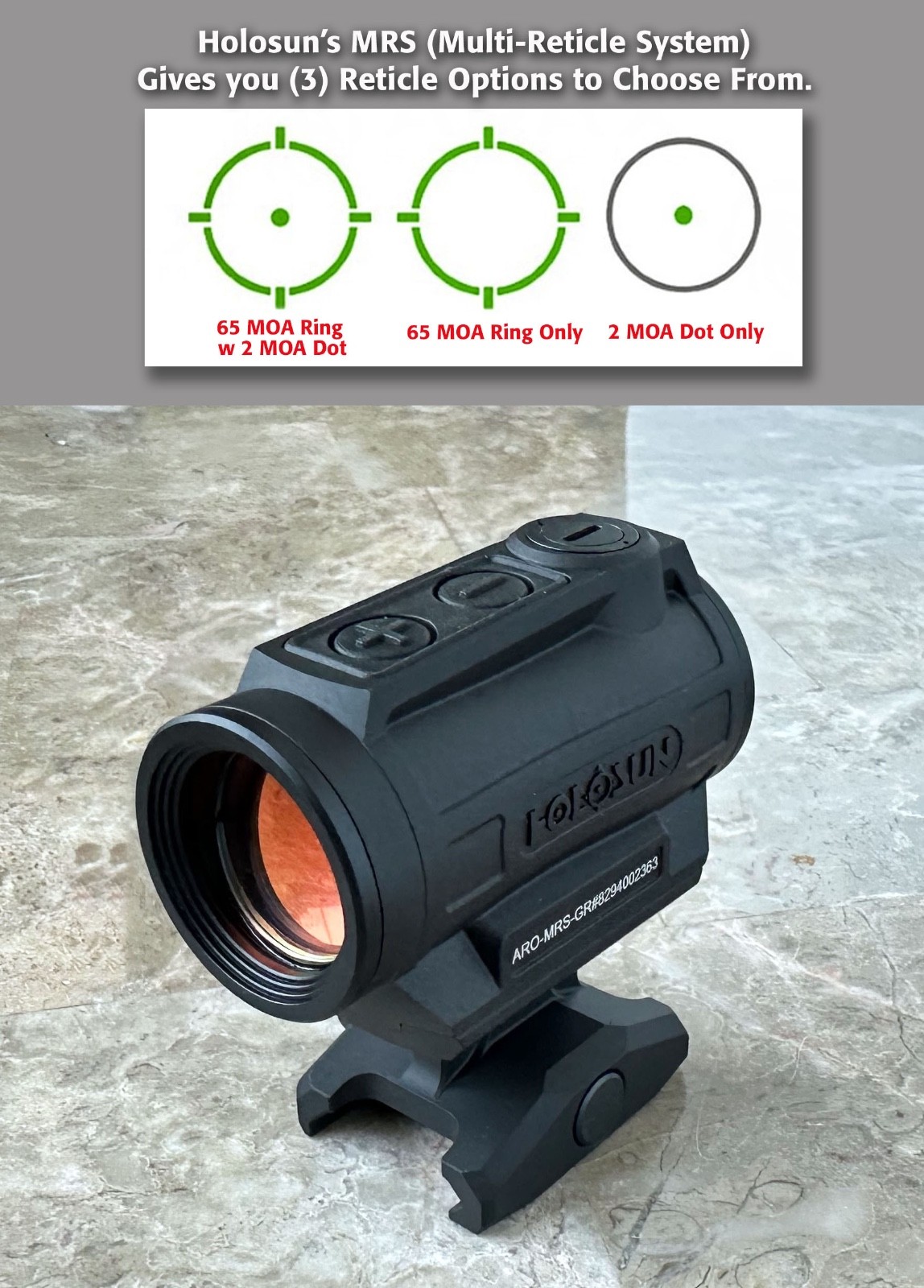 Holosun Package – ARO-MRS-GR Advanced Rifle Optic & HM3X Red Dot Sight Magnifier