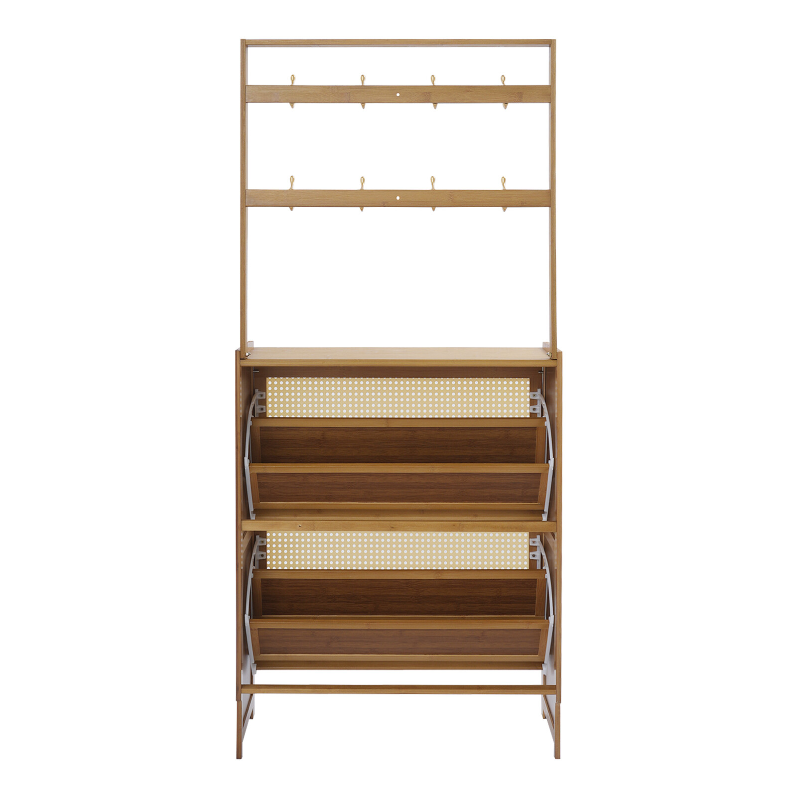 2 Tiers Modern Shoe Cabinet For Entryway Living Room Flip Door Shoe Cabinet