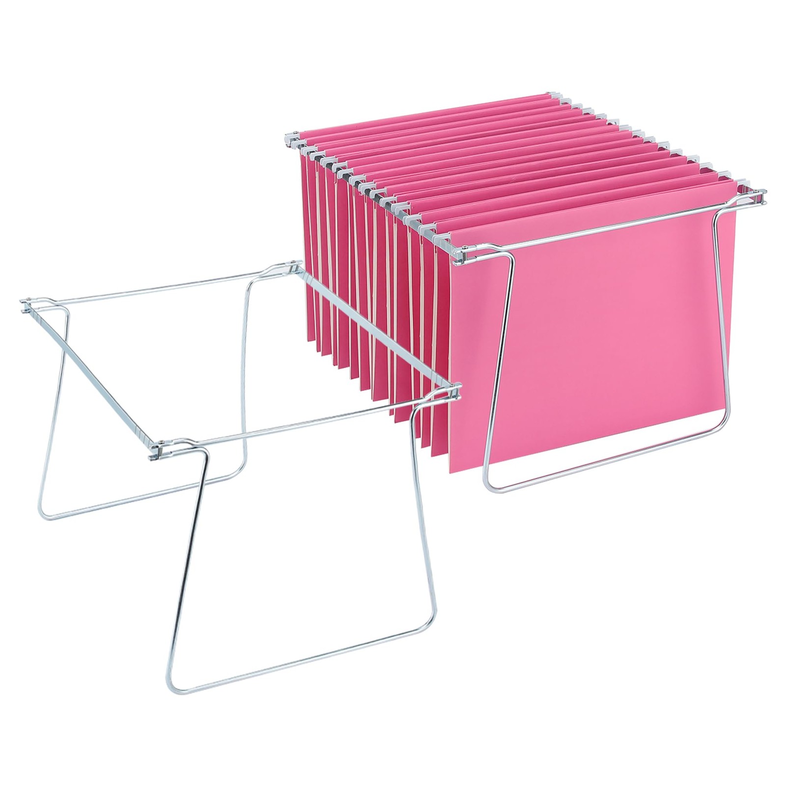 VZCPYTPM 2 Packs Hanging File Folder Frame,Heavy Duty Steel Hanging File Orga...