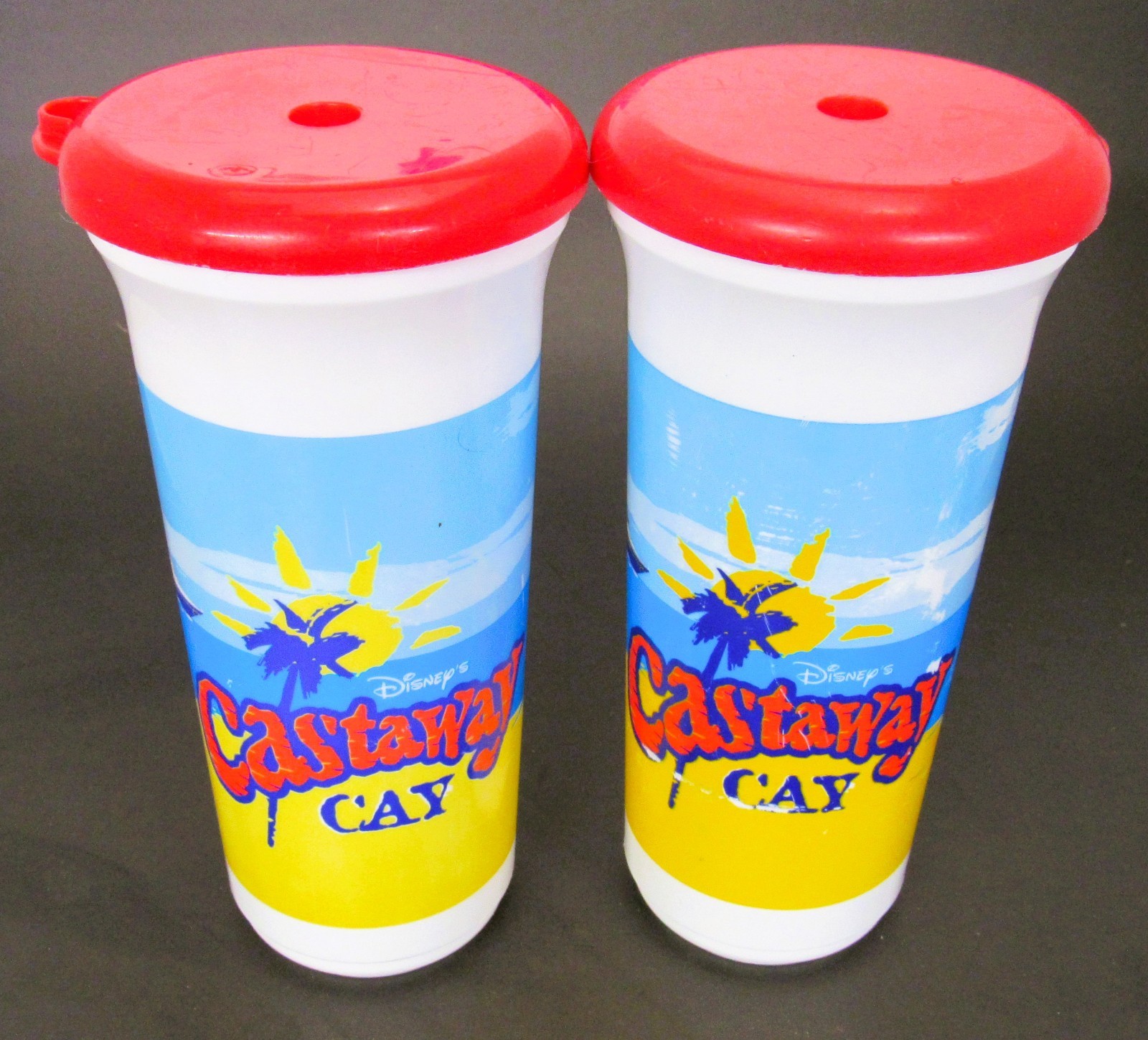 Vintage Disney Castaway Travel Mugs Lot of 2