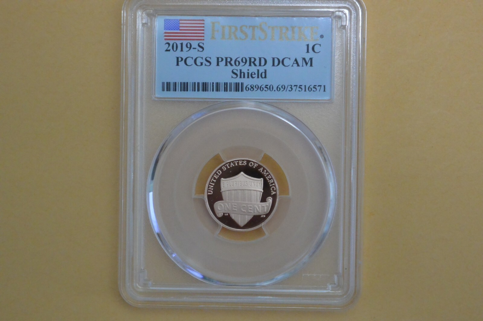 2019 S 1C Lincoln Cent PCGS PR69DCAM First Strike Shield