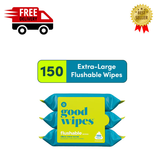 Goodwipes Flushable & Biodegradable Wipes with Botanicals, Shea Coco,3 Packs NEW