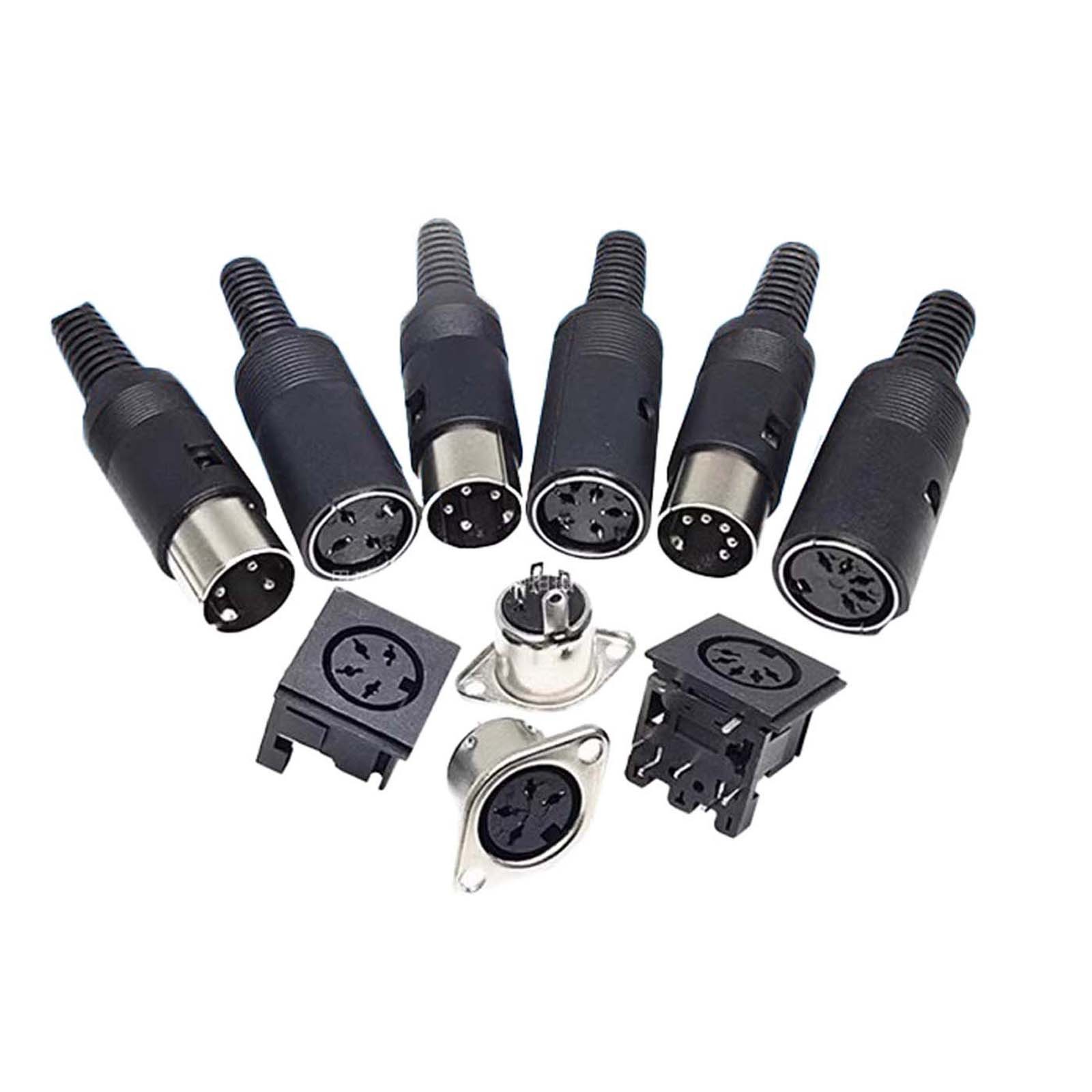 DIN Connectors Plug Sockets Male Female 3 4 5 6 7 8 Pin Solder Panel Mount