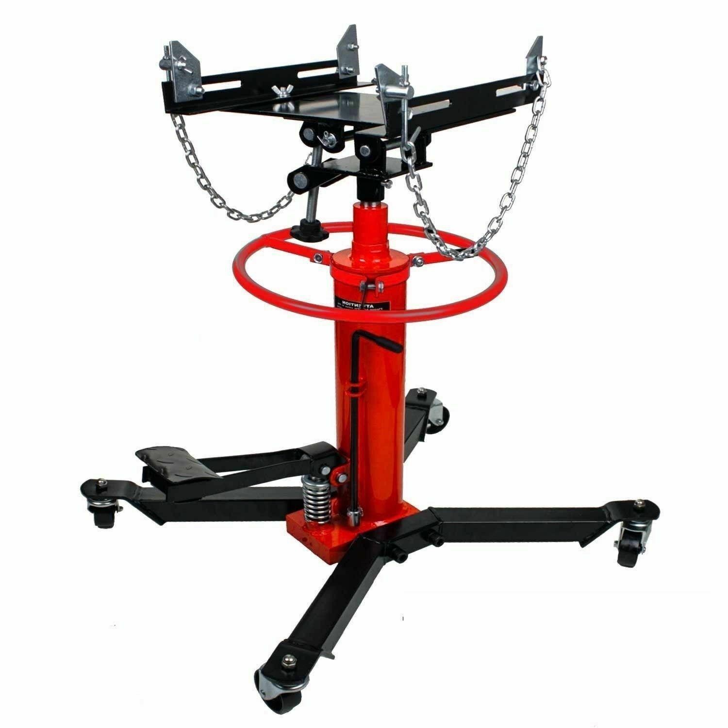 1100Lbs Hydraulic Telescopic Transmission Jack Lift 2 Stage w/ Wheels Red