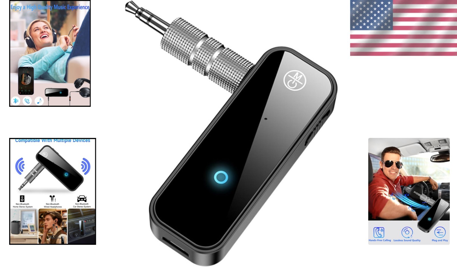 2-in-1 Bluetooth 5.3 Transmitter Receiver - Wireless Audio Adapter for Cars &...