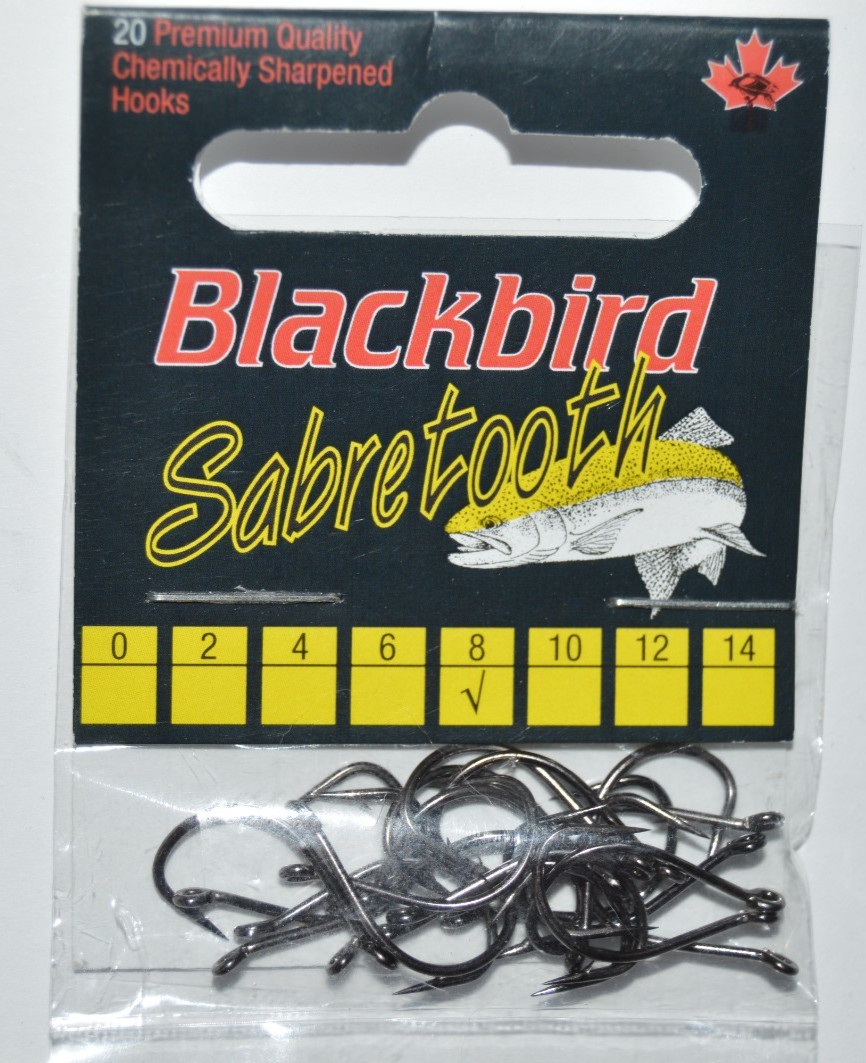 redwing blackbird sabretooth hooks size 8 trout 20 per pack egg sacs, skein etc