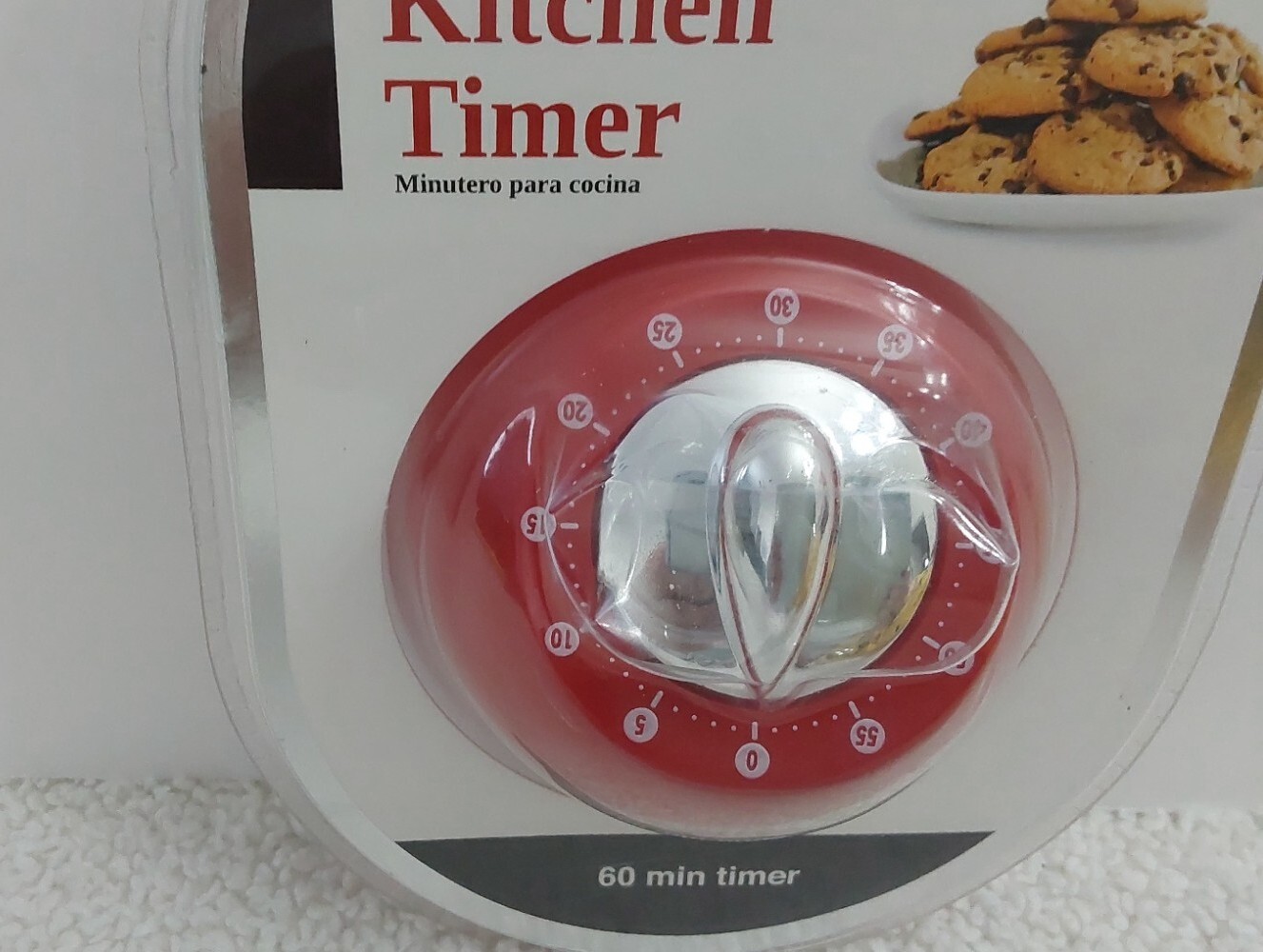 Culinary Elements Kitchen Timer Red 60 Minute Bell Ring Kitchen Accesories