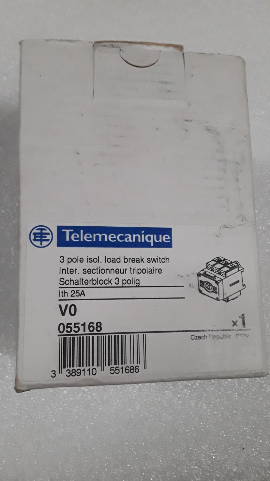 Telemecanique V0 055168 3 pol isol. load break switch New NIB