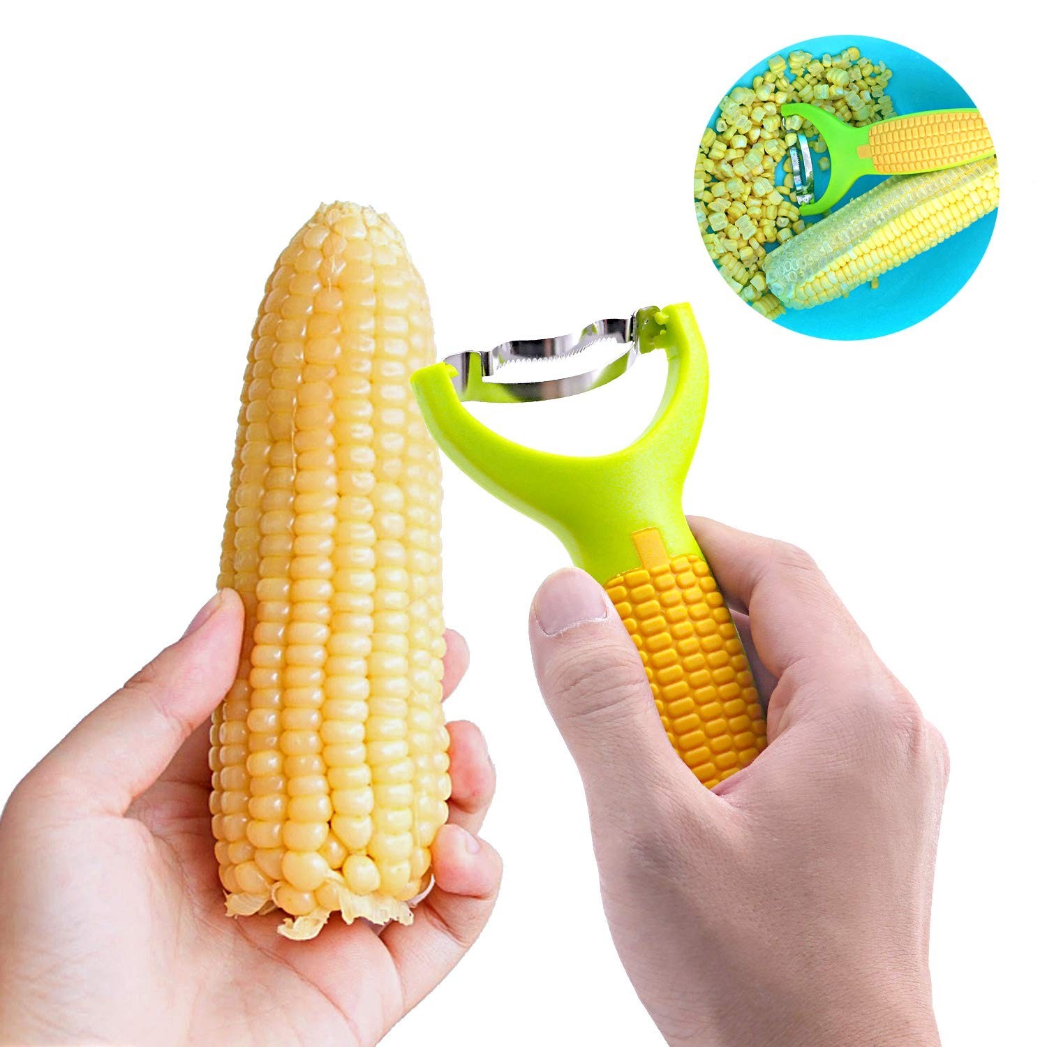 Corn Zipper 6" - Lovely Shape Ergonomic Kitchen Tool Corn Planer Cutter Cob P...