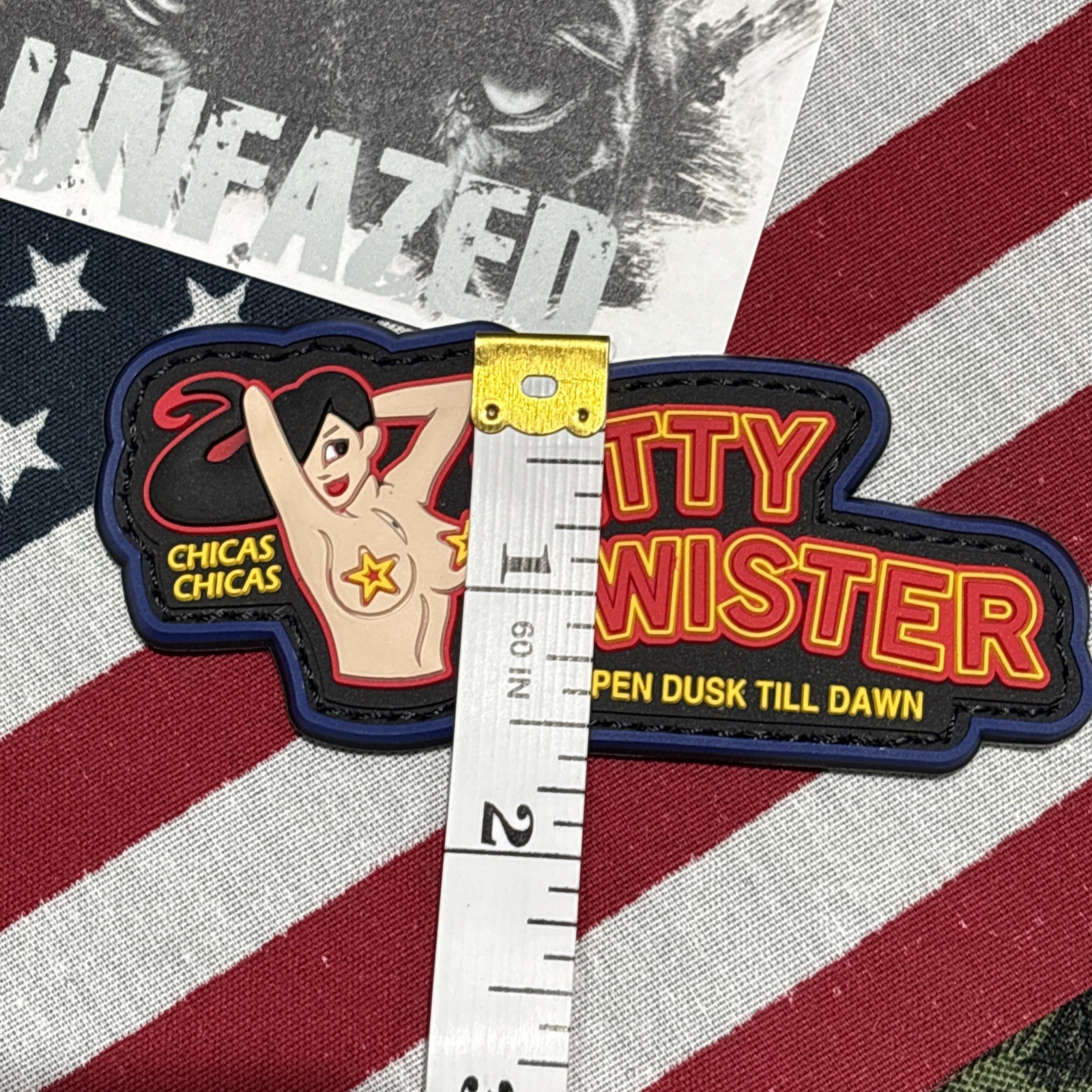 From Dusk Till Dawn Dk Blue Band Red Type Morale Hook Patch High Quality 3d PVC