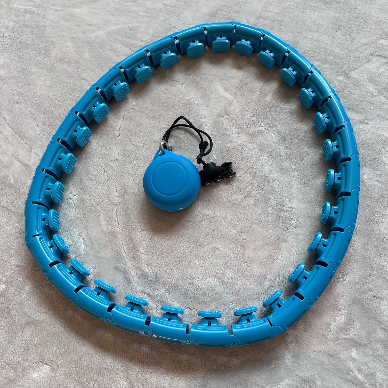 Blue Smart Weighted Hula Hoop - 24 Detachable Links Adjustable Fitness Infinity