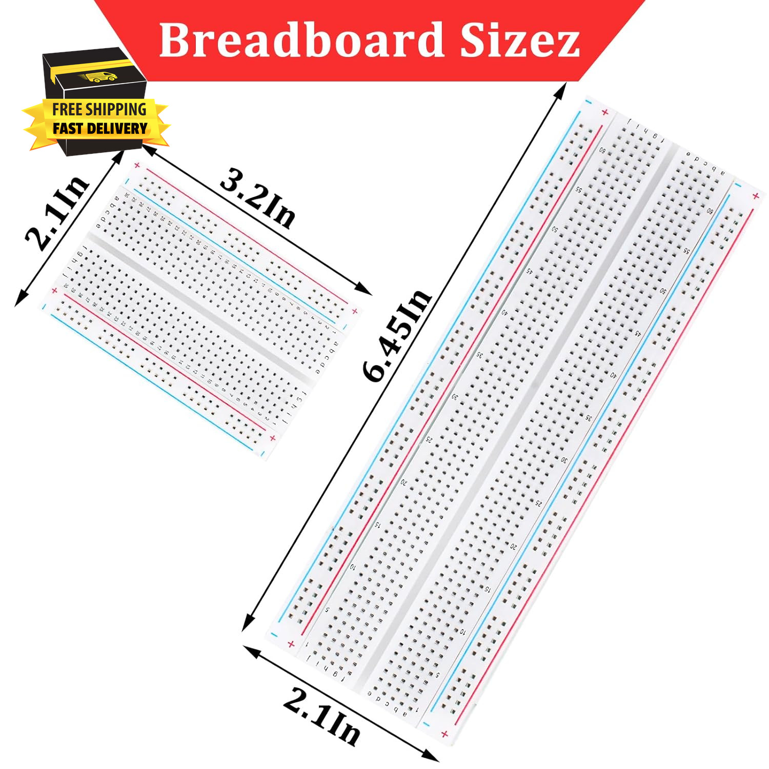 Breadboard, 6PCS Bread Board, Breadboard Kit Includes 2PCS 830 Point + 4PCS 400