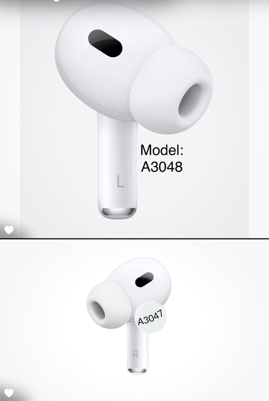Apple AirPods Pro 2nd Gen Replacement RIGHT – A3047 | LEFT– A3048. - OEM USB-C