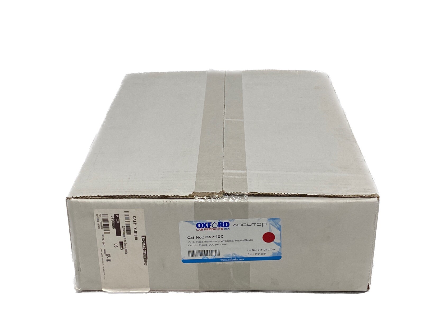 (200/Cs) OXFORD 10mL Graduated TD Serological Pipets Individual Wrap OSP-10C