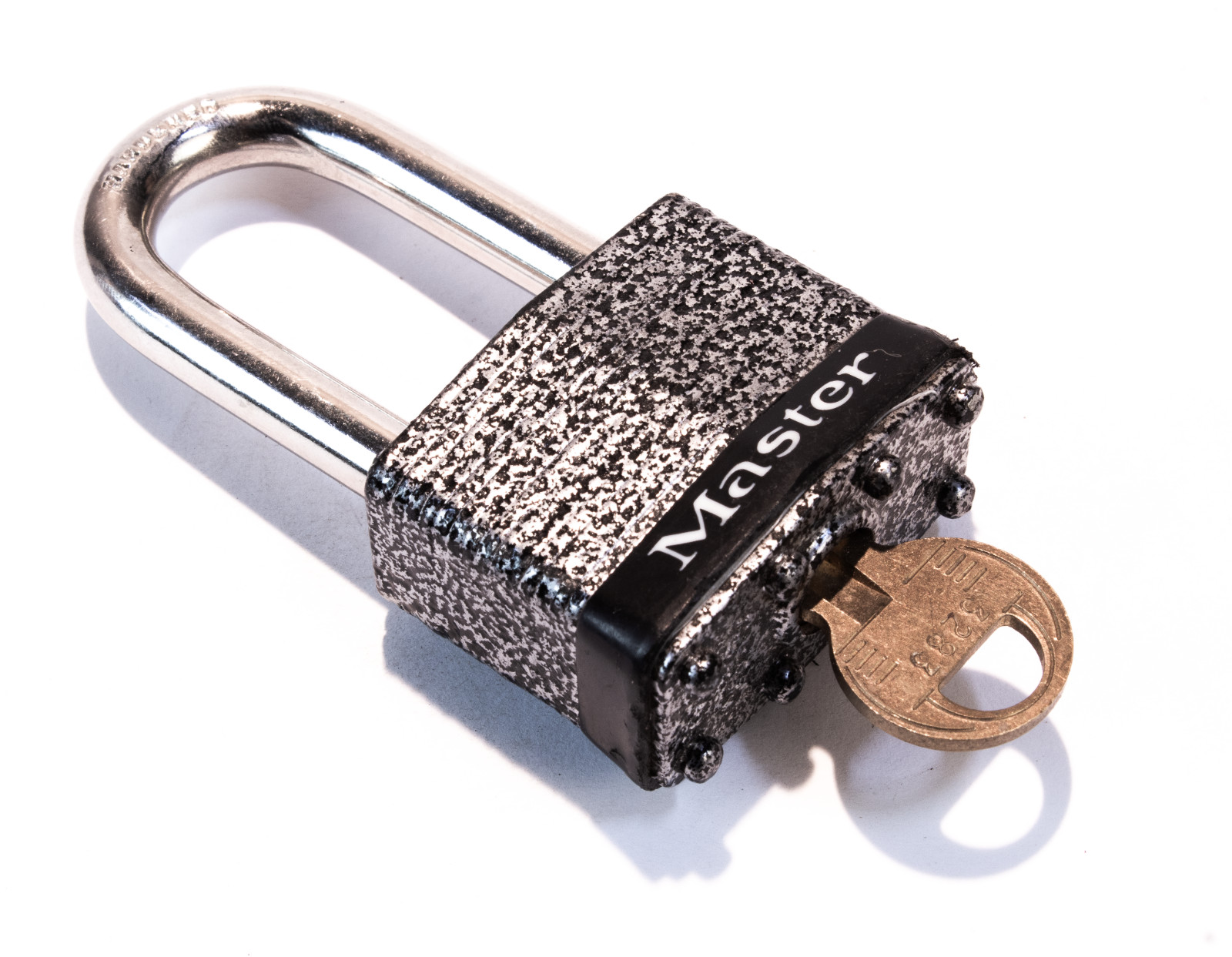 Master Lock Hardin stainless steel shackle laminated key padlock
