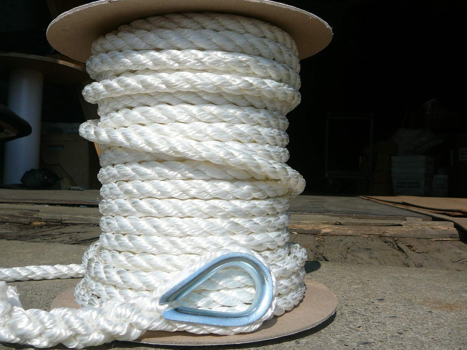 New 1/2" x 100' Twisted Nylon Anchor Line White