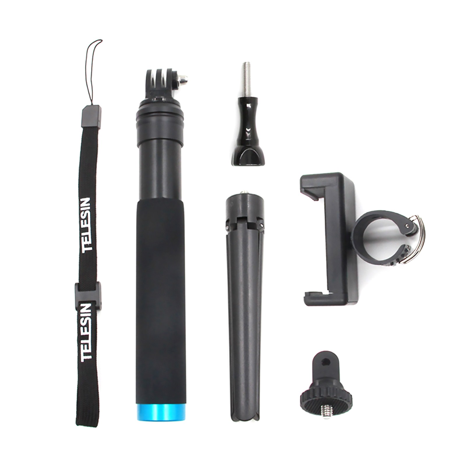 Aluminum Selfie Stick Holder Tripod Phone Strap For GoPro Hero 7 6 5 4 Camera B