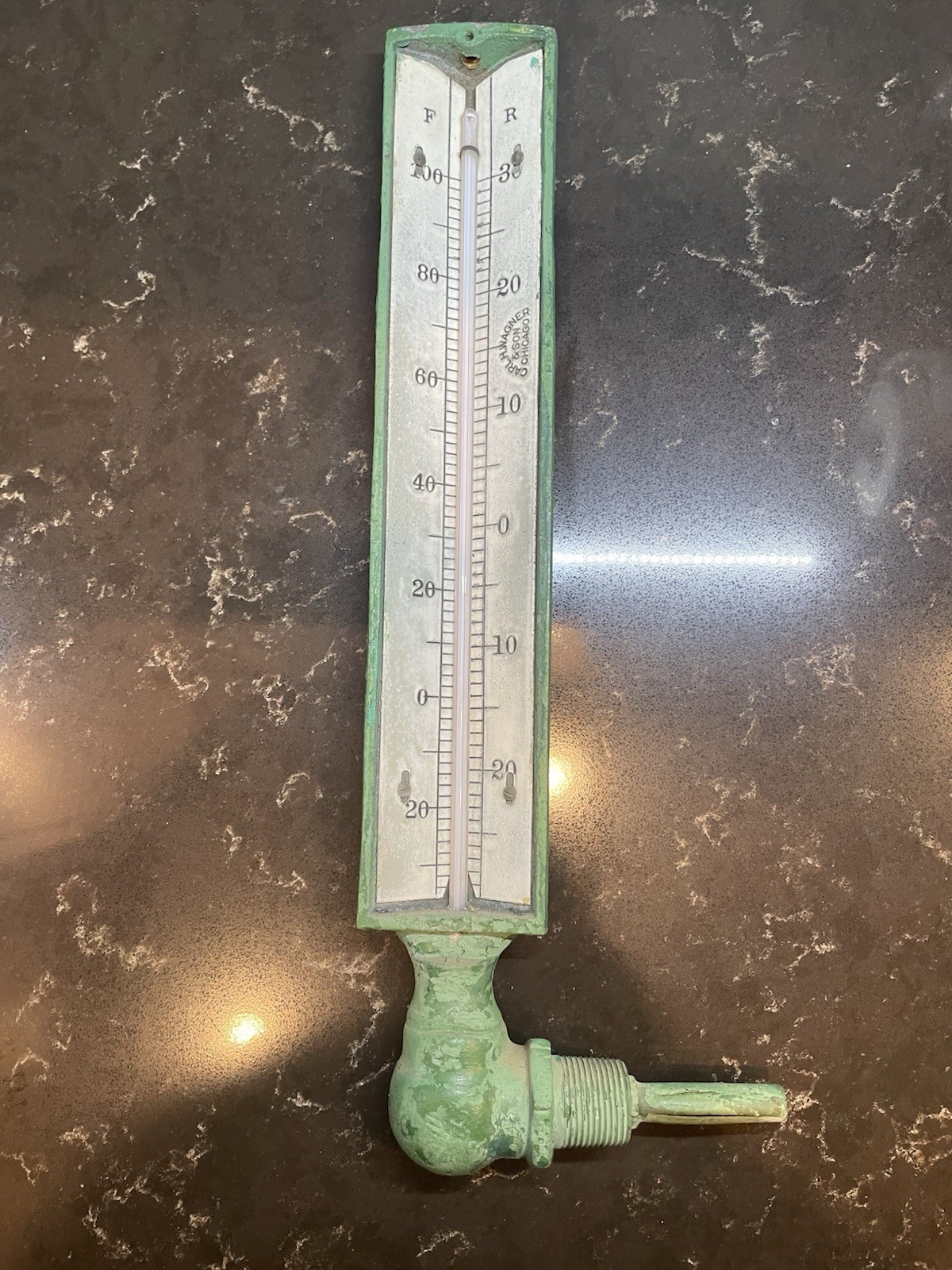 Vintage Industrial Thermometer Carl H Wagner & Sons -30-100 Degrees -Steampunk