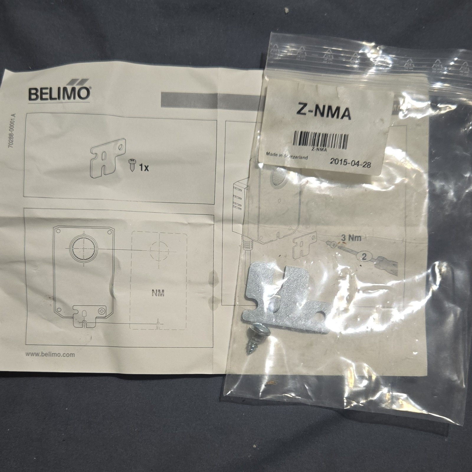 Belimo Z-NMA (MPN Z-NMA) Metal Mounting Kit for Damper Actuators