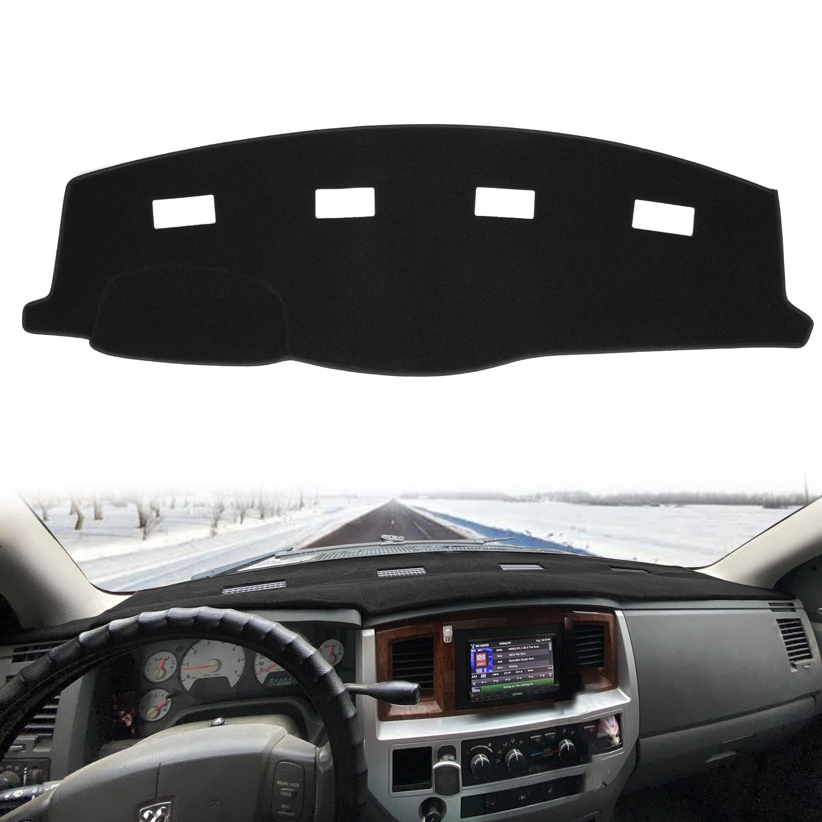 Black Dash Cover for 2006-2008 Dodge Ram 1500 2500 3500 | 2009 Ram 2500 3500 ...