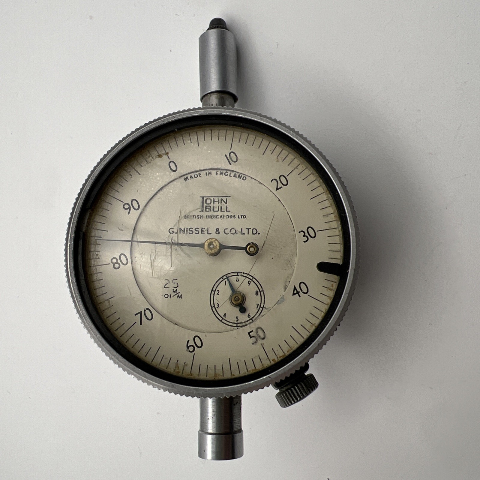 Vintage John Bull Dial Indicator Gauge Made In England G. Nissel Machinist Tool