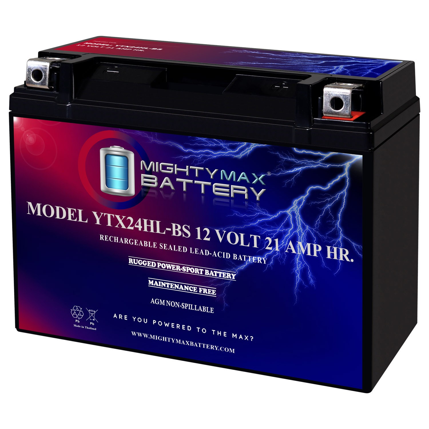 Mighty Max YTX24HL-BS Battery Replacement for ATX24HL