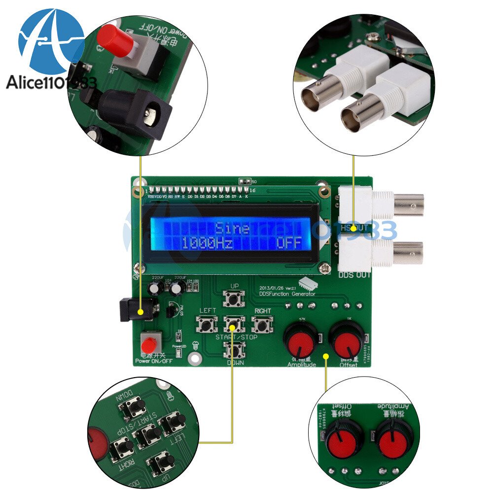 1-10pcs DDS Function Signal Generator Module Sine Square Sawtooth Triangle Wave
