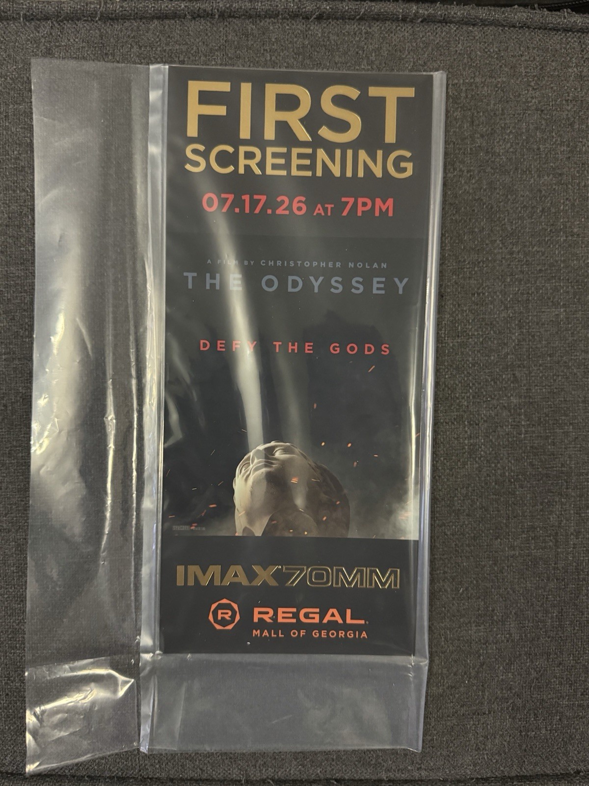 The Odyssey IMAX 70MM, 7.17.26, 7PM Regal Mall Of Georgia IMAX, G7 + Tickets