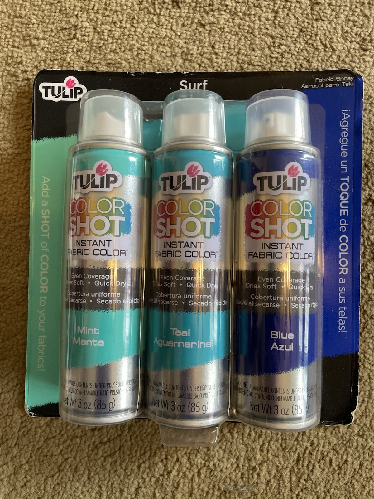 TULIP Color Shot INSTANT FABRIC COLOR 3 oz Mint Menta Blue Azul Teal Aguamarina