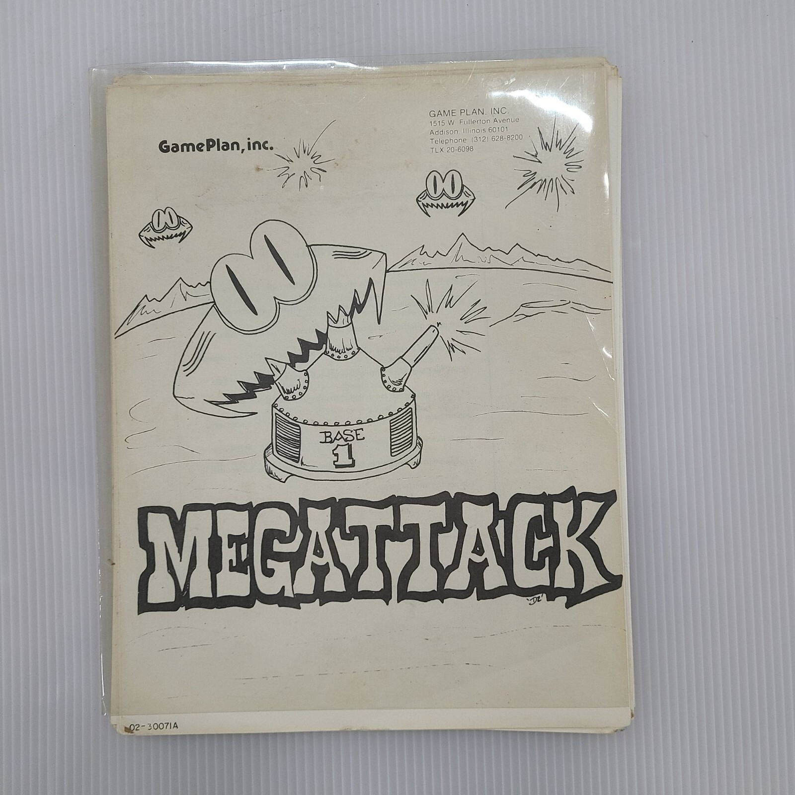 Megattack arcade owner's manual