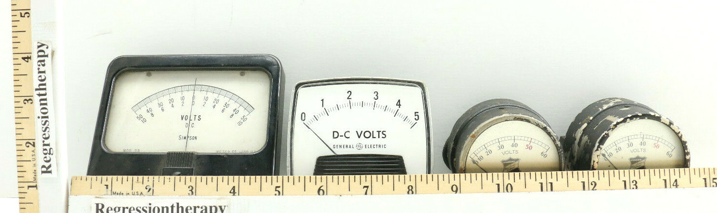 4pc Antique Vintage Steampunk Volt Gauges Untested as Found