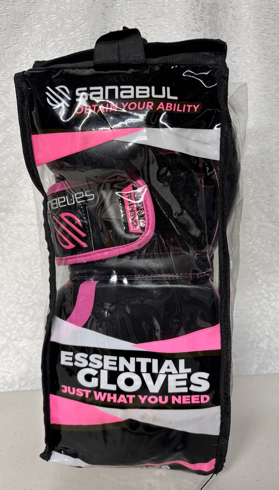 Sanabul Essential Gel Training Gloves Black/Pink 14oz Women’s BS