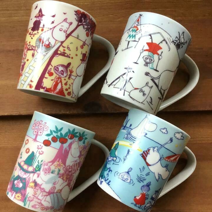 RARE Moomin Valley Four seasons Mug All seasons Set of 4 from JAPAN