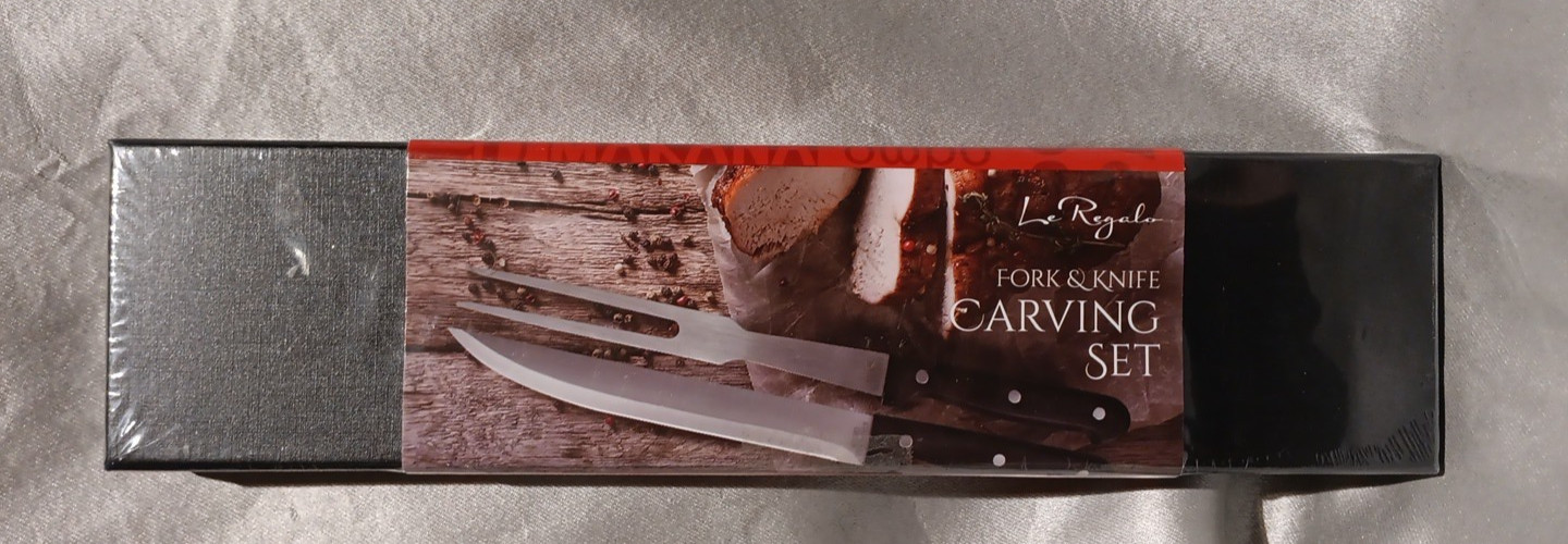 Le Regalo Carving Set – 1 Knife & 1 Fork, Sealed Box, Gift-Ready