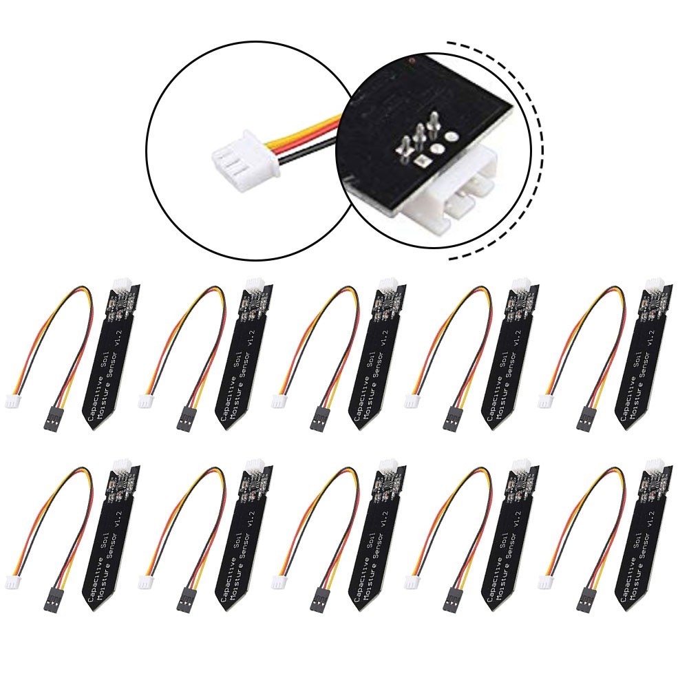10 Pieces Capacitive Soil Moisture Sensor Modules Operating Voltage 3 3 to 55V