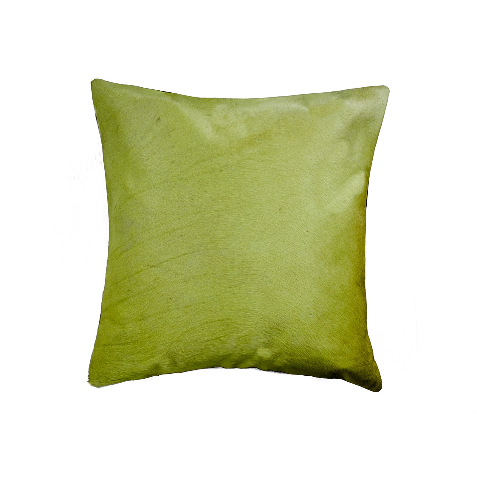Natural Torino Geneva Cowhide Pillow | Lime | 18"x18"