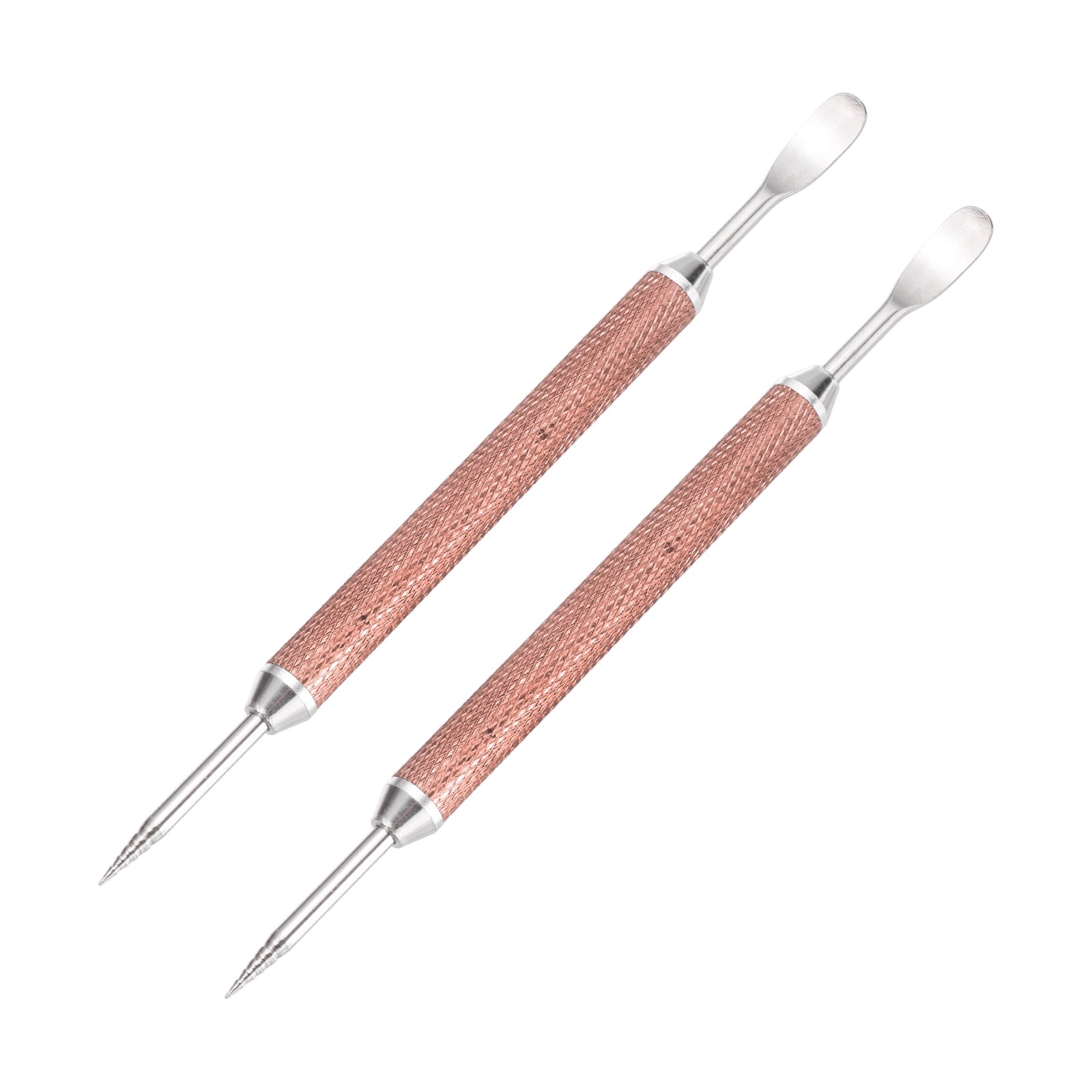 2Pcs Latte Art Pen with Storage Case Stainless Steel Dual-Ended Rose Gold
