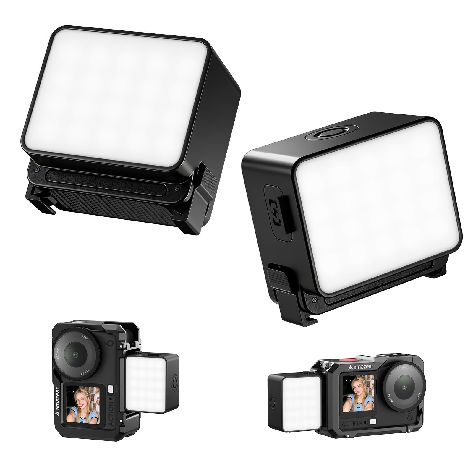 Magnetic LED Video Light for DJI Osmo Action 6 | CRI≥95, 5600K, Adjustable