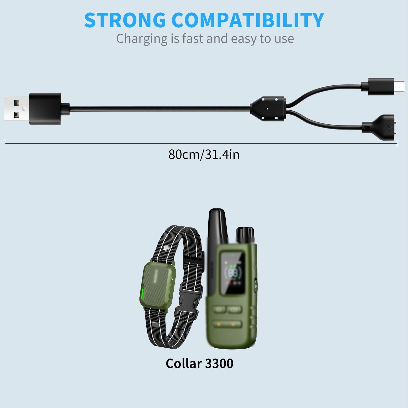 for Jugbow Dog Shock Collar Charger Replacement, Power Cable for Training 2-i...