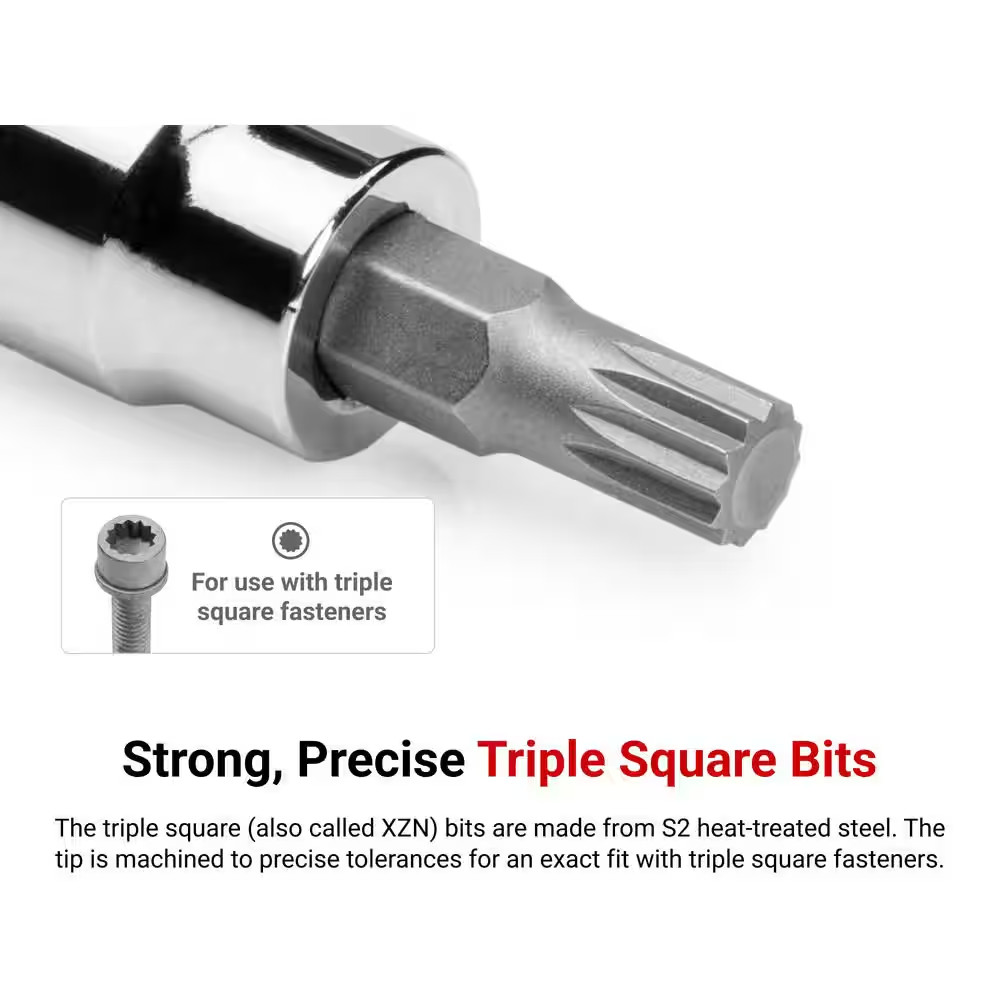 3/8 In. Drive X M10 Triple Square Bit Socket