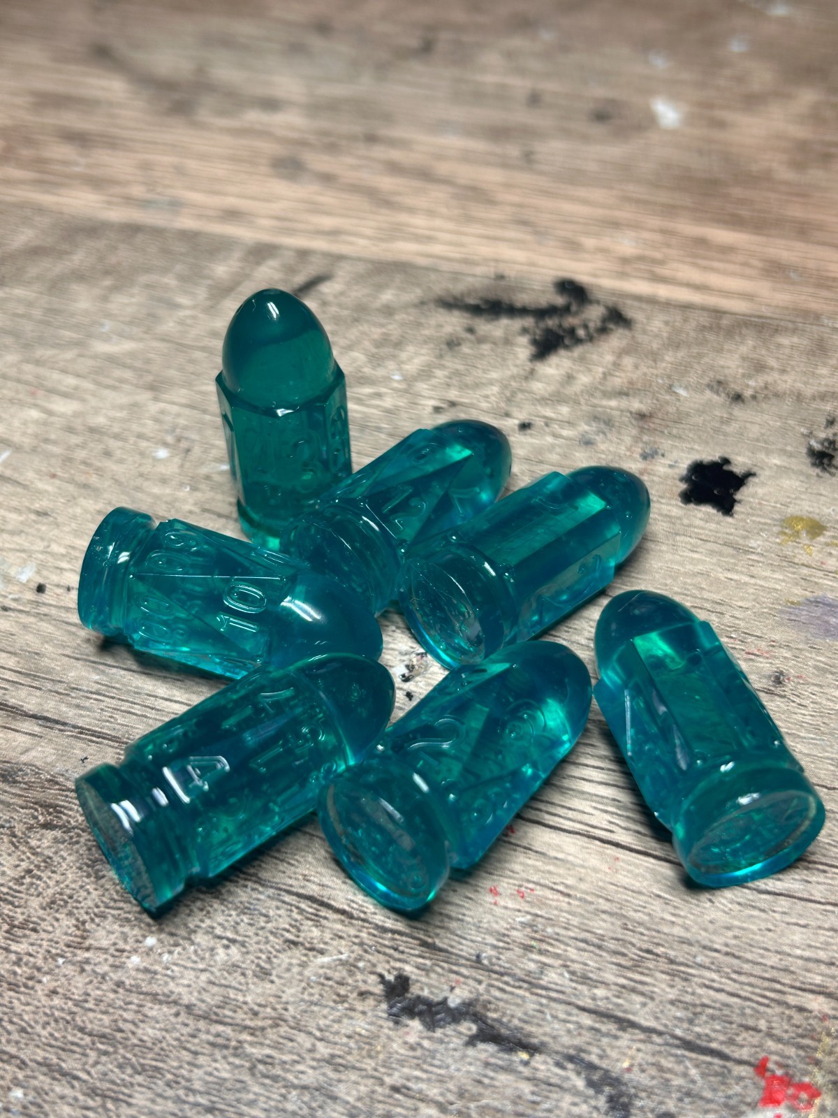 RAW* Bullet Dice: Dark Lime Green _ Resin-Cast Dice Set  *See Description* D&D