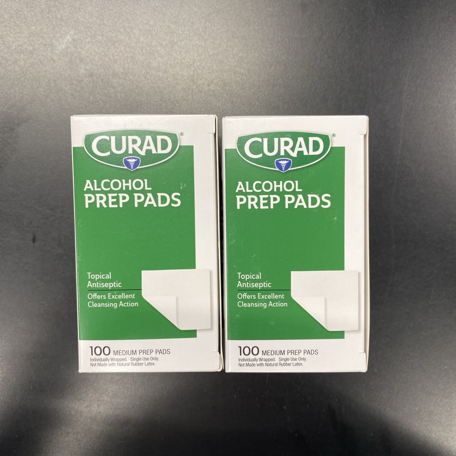 2X CURAD Alcohol Prep Pads 100 COUNT THICK MEDIUM PADS WIPES 70% ISOPROPYL
