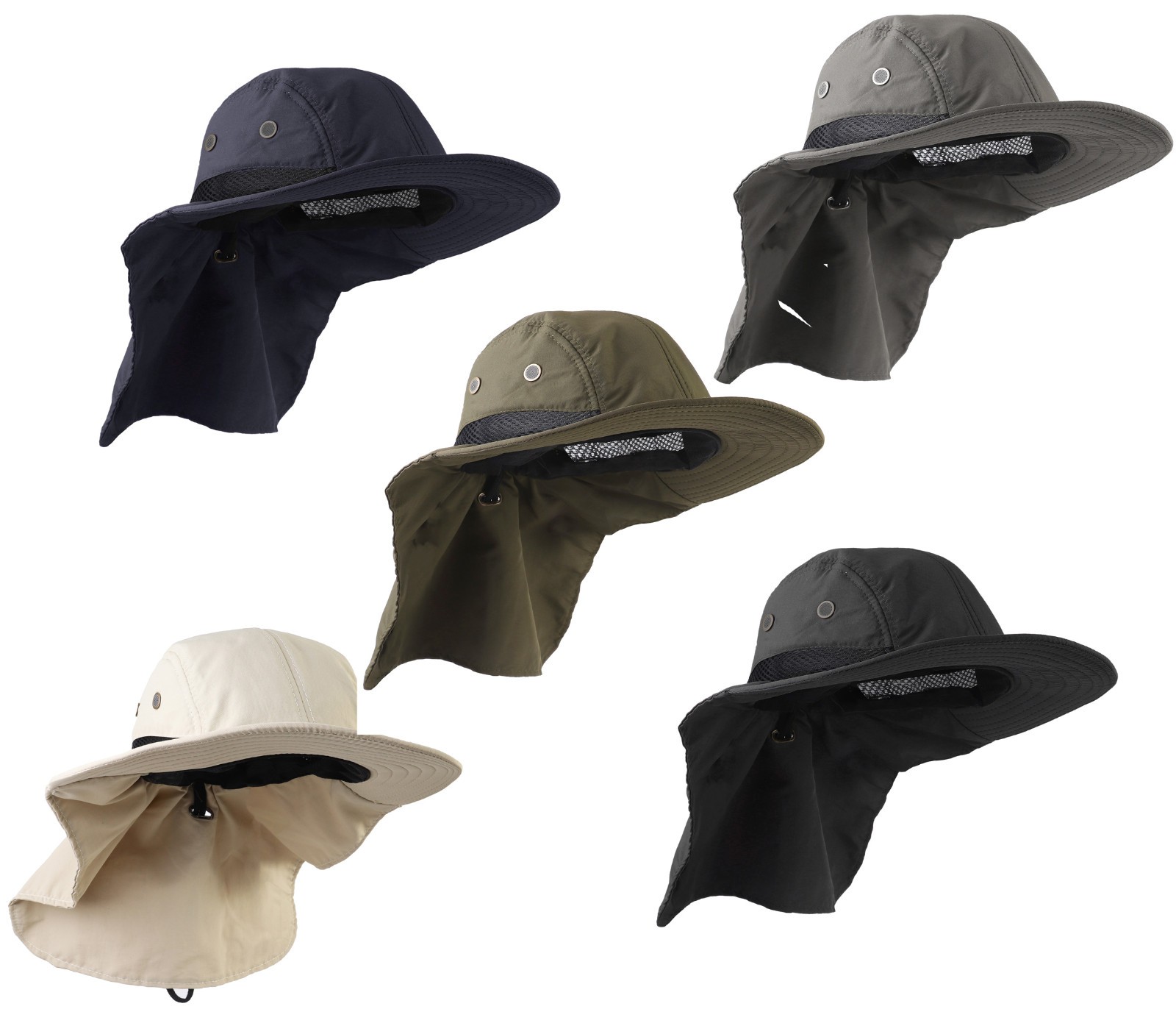 Falari Outdoor Sun Hat Wide Brim Neck Flap Safari Hiking Gardening Fishing Hats