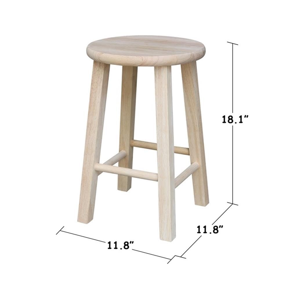 IC International Concepts, Round Top Stool-18 Seat Ht, 12W x 12D x 18H,