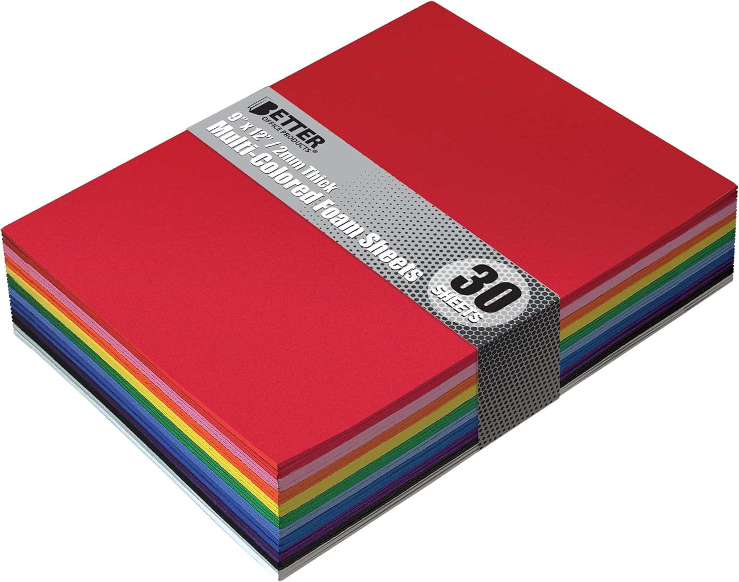 30 Pack EVA Foam Sheets, 9 x 12 Inch, Assorted Colors (10 Colors), 2mm Thick, fo